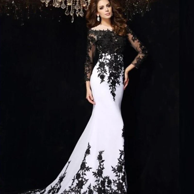 Collection Black And White Lace Prom Dress Pictures - Reikian
