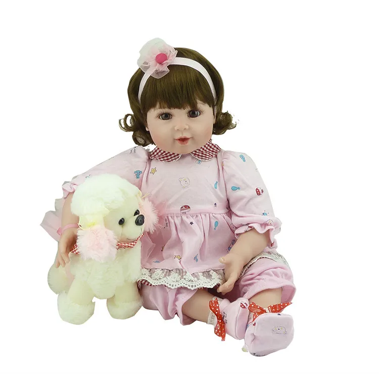 Ручной работы Reborn Baby Doll 20 дюймов силиконовые для маленьких девочек Улыбающееся новорожденных Куклы Обувь для девочек играть дома