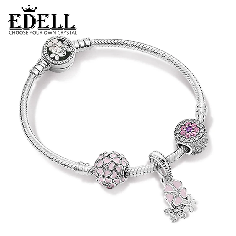 

EDELL 100% 925 Sterling Silver 1:1 Brand New Original Natural Beauty ZT0164 Strings Bracelet Set Women Jewelry Gift Collection