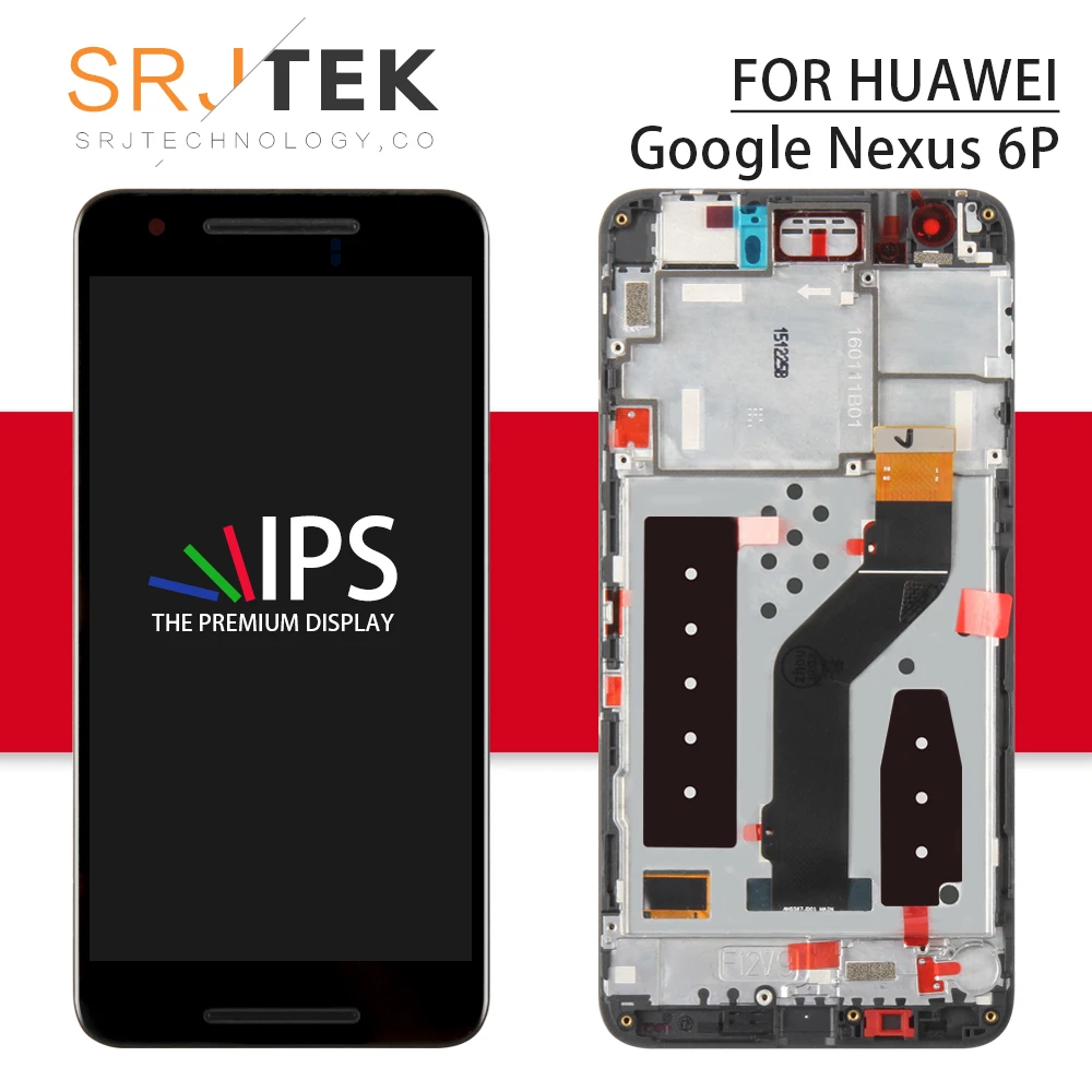 

Srjtek For HUAWEI Google Nexus 6 LCD Display Touch Glass Panel Sensor Replacement For Huawei Nexus 6P Display Frame Screen