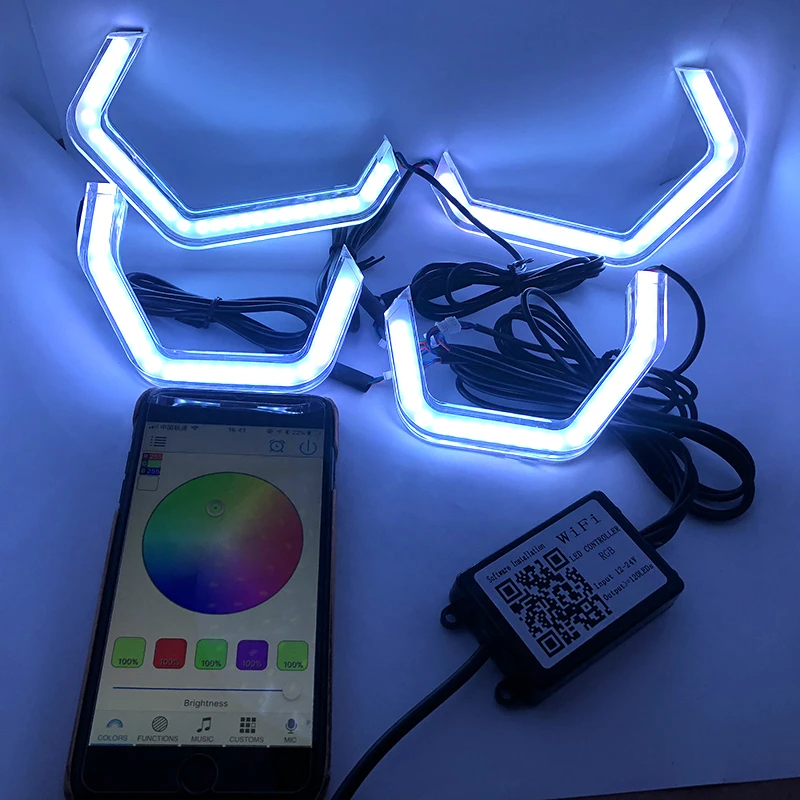  WIFI RGB Multi-Color M4 Iconic Style LED Crystal Angel Eye light Kits for BMW 3 series F30 320i 328 - 32925719334