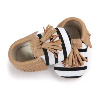 

New Baby Shoes Baby Soft PU Leather Tassel Moccasins Girls Bow Bow Design First Walkers