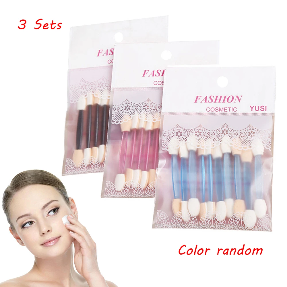 

ELECOOL 30Pcs Disposable Eyeshadow Eyebrow Eyeliner Lip Brush Sponge Dual Sided Makeup Brush Applicator Tool for Women Beauty