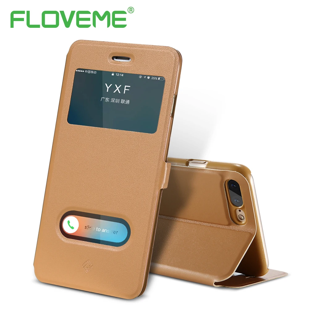 FLOVEME классический флип чехол для iPhone 6 S Plus умный дисплей окно PU кожаный 7 держатель