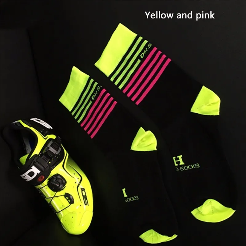 Спортивные велосипедные носки для мужчин и женщин, профессиональные дышащие спортивные велосипедные носки, высокое качество, защищают ноги, впитывают влагу, велосипедные носки - Цвет: HF0024201