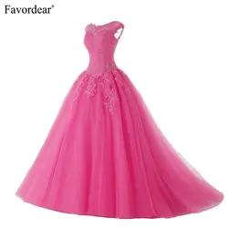 Favordear 2019 Quinceanera 15 лет Vestidos De 15 Anos кепки рукавом Шампанское красный розовый арбуз Бальные платья Вечерние Платье