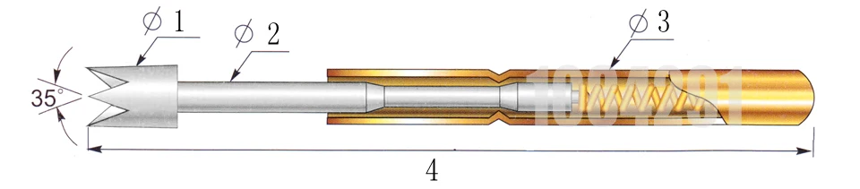 100 шт. в упаковке диаметр 0,4 мм P058-Q1 Щупы для испытания пружины Pogo длина 15,0 мм ход пружины Froce: 70 г инструмент