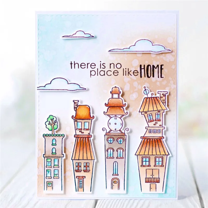 

DiyArts Metal Cutting Dies House Clear Stamps and Dies Scrapbooking Building Craft Dies for Cards Making Die New 2019