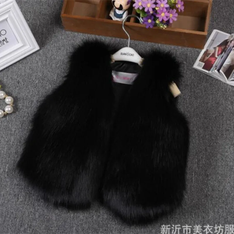 New 2017 Spring Autumn Winter Girls Vest Faux Fur Mother And Daughter Children's Waistcoats Baby Vest Kids Jackets Coats JW0271