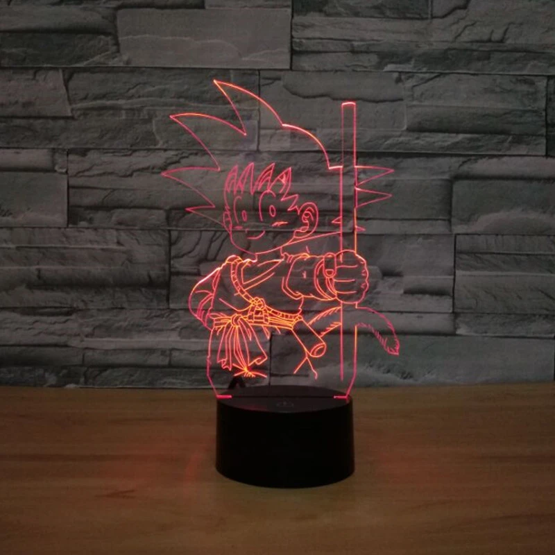 

Creative Anime Dragon Ball Son Goku children Kakarotto Visual Nightlight 3D LED Night Lamp Colorful Gradient Atmosphere Lighting