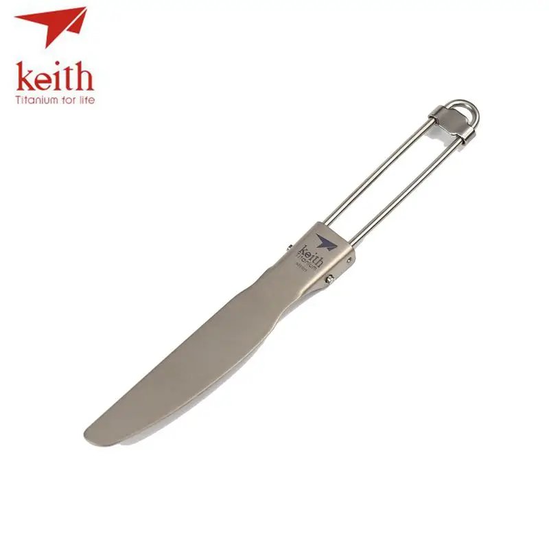 

Keith Pure Titanium Folding Table Knife Camping Hiking Portable Outdoor Tablewares Dinner Knife Ultralight Only 13.8g Ti5304