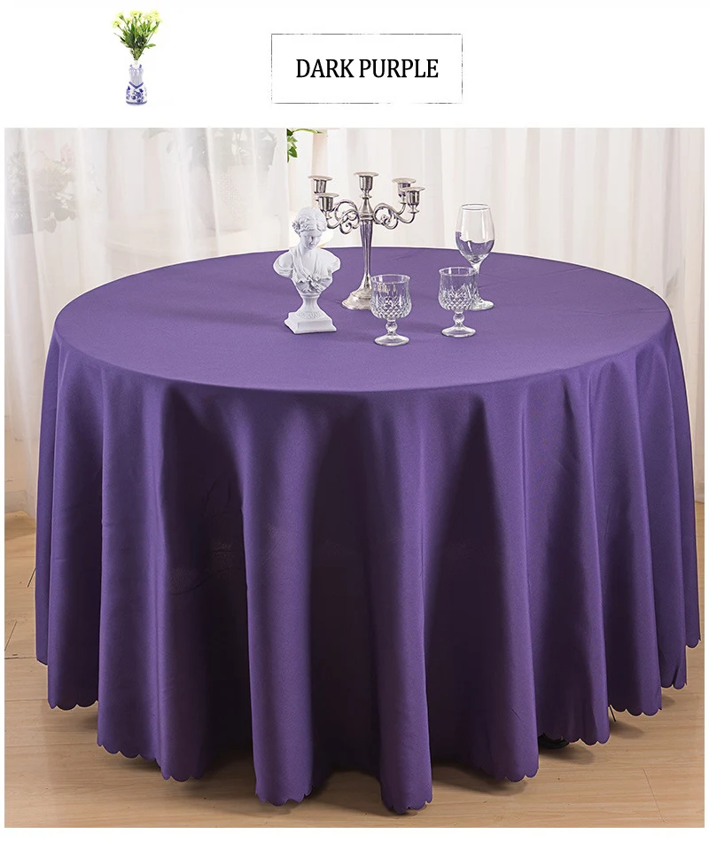 YRYIE 1 шт. сплошной цвет фиолетовый винный красный моющаяся Свадебная скатерть для круглые басни Вечерние Банкетный обеденный стол покрытие Декор