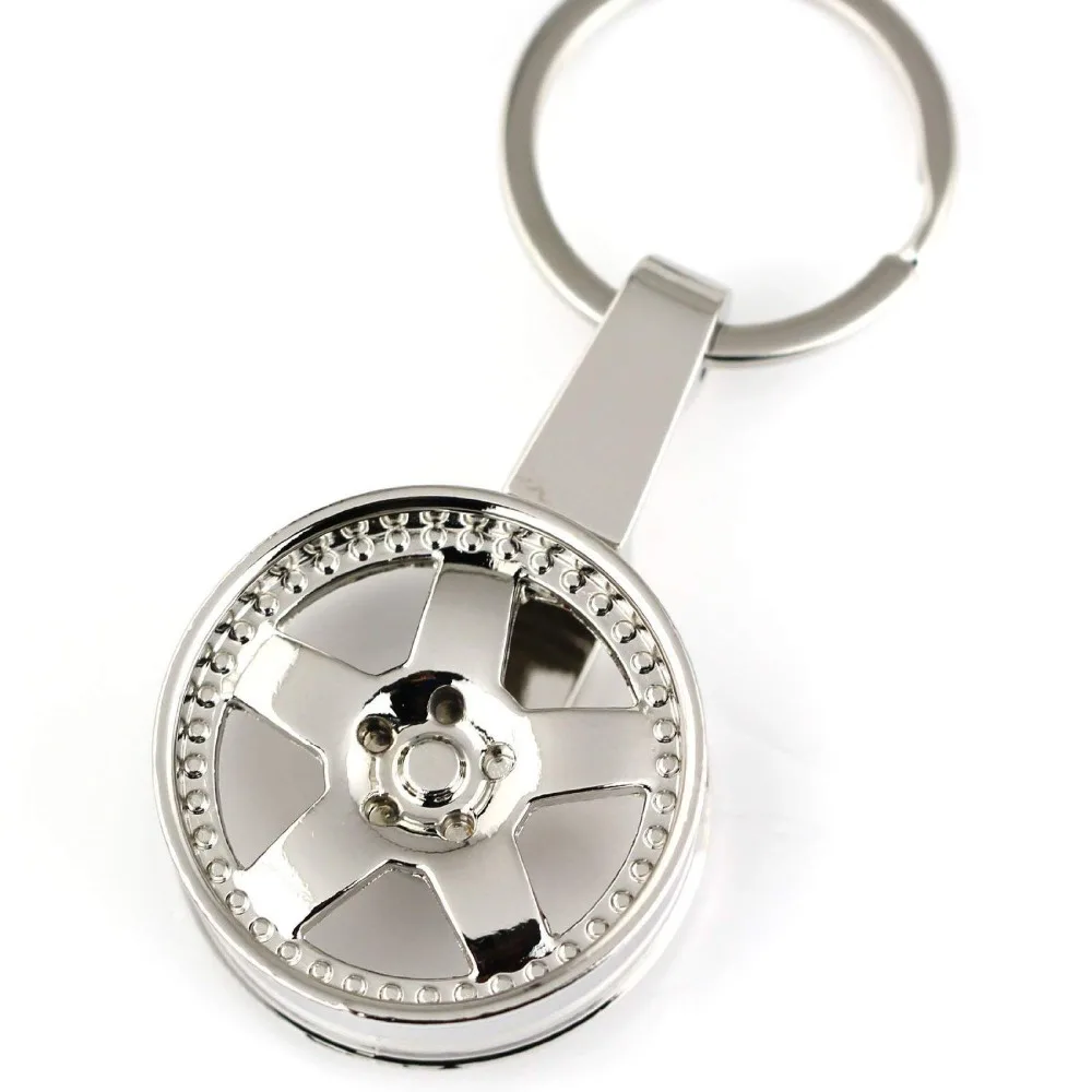 rotatable wheel rim keychain key ring wheel hub key chain key holder 3D