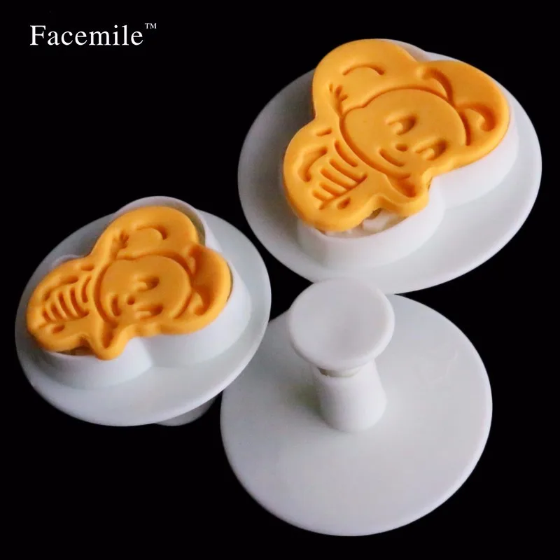 New 3PCS Bee Cookie Biscuit Cutter Mold Stamp Cake Punger Fondant Cake Bread Decorating Mold Cookie Plunger Cutter Tool