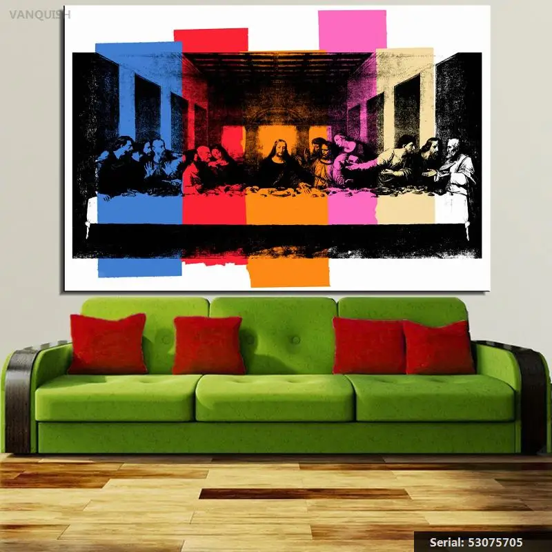 

VANQUISH Andy Warhol DETAIL OF THE LAST SUPPER C1986 pop art print Wall Painting picture Home abstract Decorative 53075705