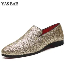 Йас Bae Повседневное бренд рок черного цвета Мужская обувь с высоким берцем с заклепками; обувь с блестками обувь для хип-хопа street style Tenis chaussur лоферы-мокасины для мужчин