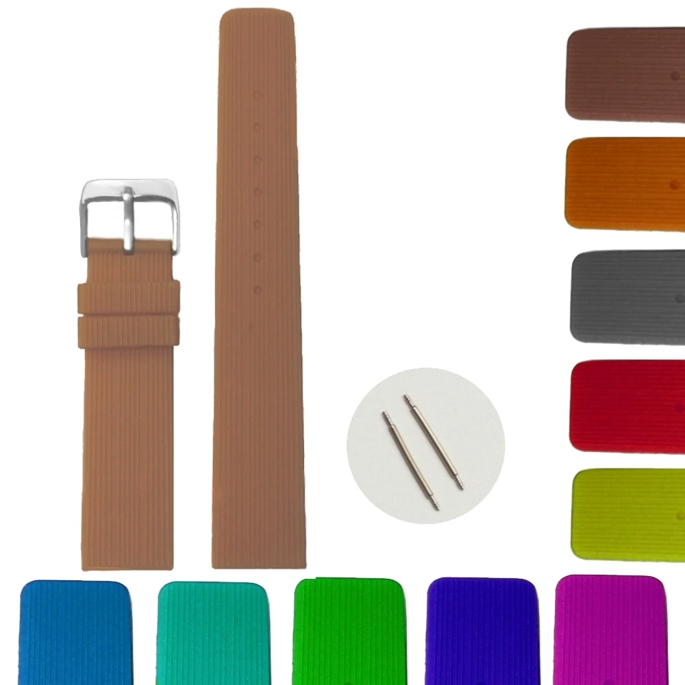 

20mm Chocolate Brown Silicone Jelly Rubber Unisex Watch Band Straps WB1071Y20JB Gifts