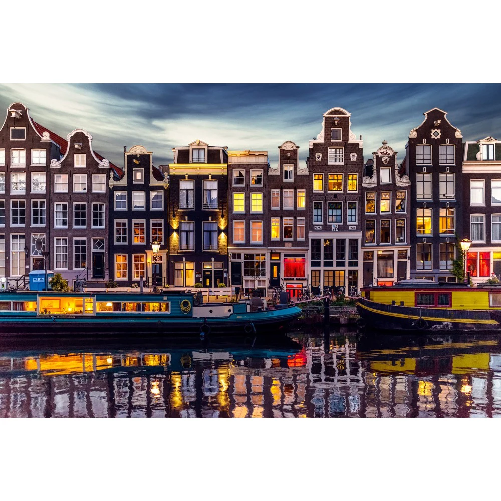 Diamond Embroidery Painting Dutch landscape Diy Full Square for Living Room Decor Riverside Town House | Дом и сад