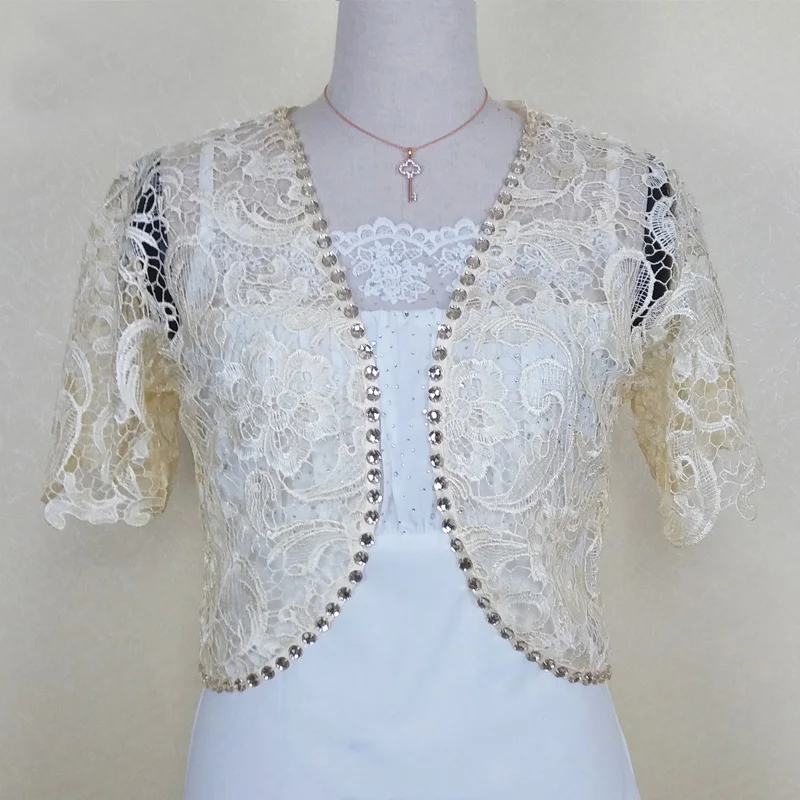 

Women's Short Sleeve Floral Lace Shrug Bolero Cardigan Pink/Apricot/White