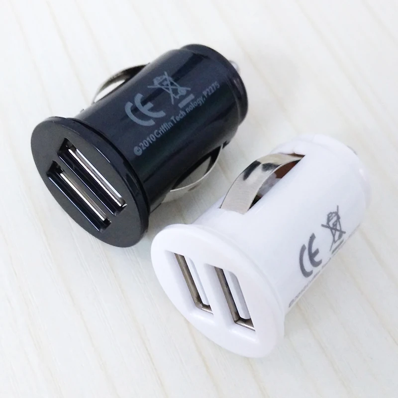  Micro Auto Universal Charger Adapter Automobile Mini Dual USB Double Port 5V 2.1A Car Charger for Mobile Phone / Pad / Mp3 / Mp4 