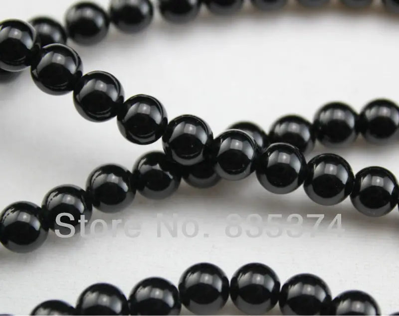 

195pcs Hot Round Shape Natural black Fashion Beads Charms Spacer Bead Fit Diy BRACELET 6mm Jewerly findings