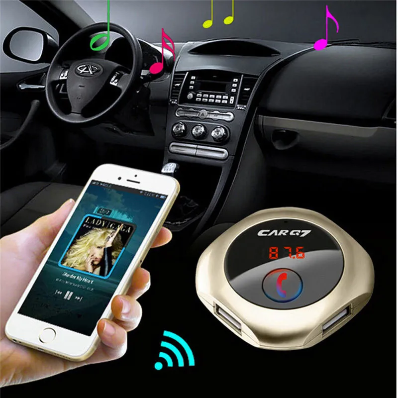 

Wireless Bluetooth Handsfree FM Transmitter Car Kit MP3 Music Player Dual USB Car Charger For Xiaomi Redmi Huawei Cubot Jiayu