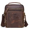 Hommes sac en cuir véritable sac de messager épaule bandoulière rétro petit mâle Pack dos Mochila rabat affaires voyage sacs à main cadeau ► Photo 1/6