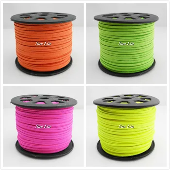 

2.7mm Flat Faux Suede Velvet Leather Cord for friendship bracelet - 100 Yards each spool