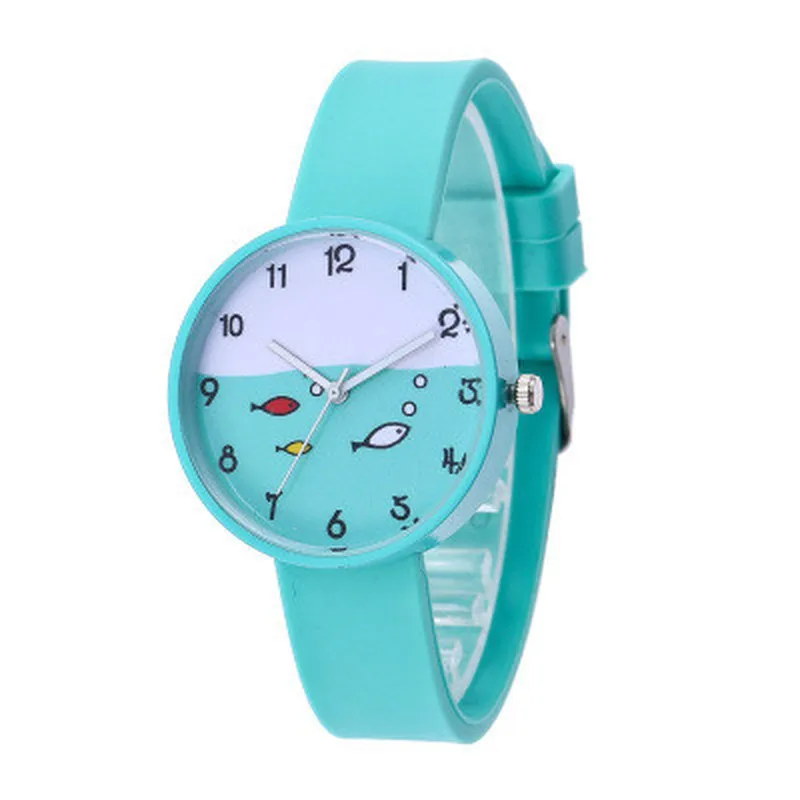 

KidsSilicone Quartz Watches Famous Brand New Listing Children's Watch for Girls Boys Gift Clock Fashion Cute Cartoon Fish Watch