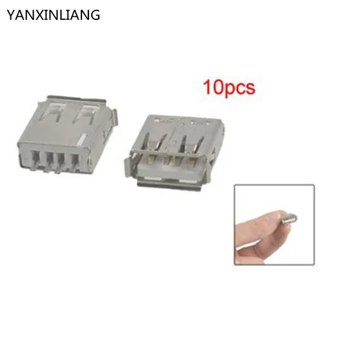 

10 Pcs Straight Solder Type USB A Female Plug Jack Connector