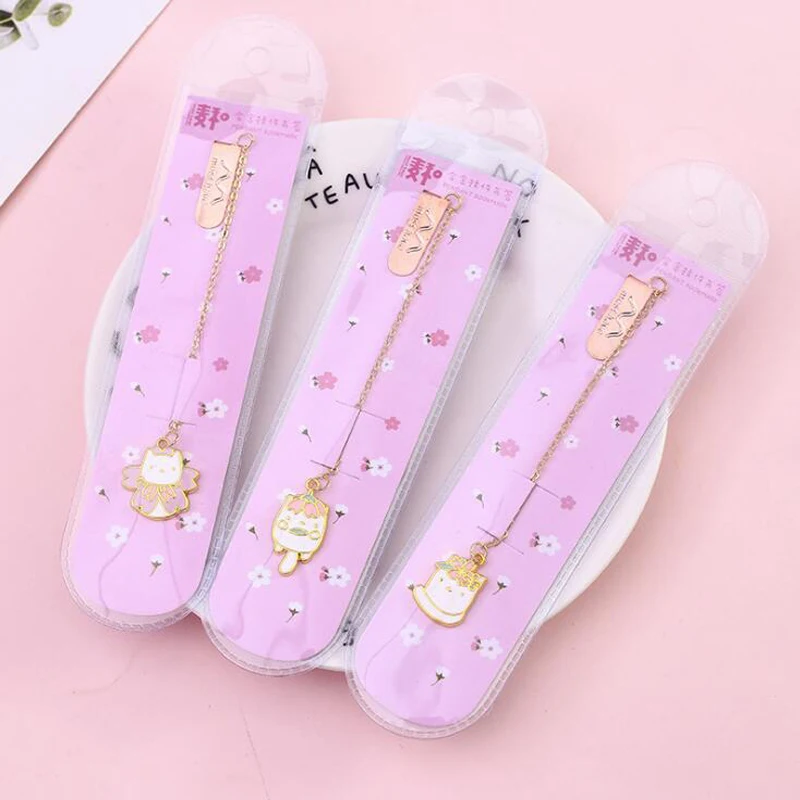 1 шт. металлическая Закладка каваи вишневый цвет сплав Подвеска Закладка милые клипсы закладка для студентов офисные школьные принадлежности канцелярские товары