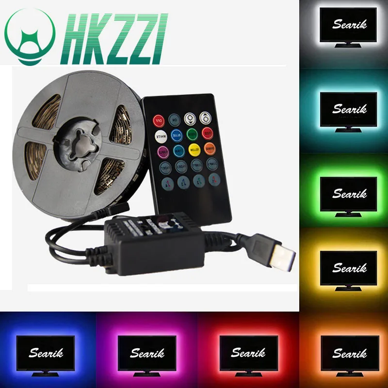 HKZZI светодиодные ленты 5 в 5050 USB музыка индукции ТВ задний план огни Smart управление