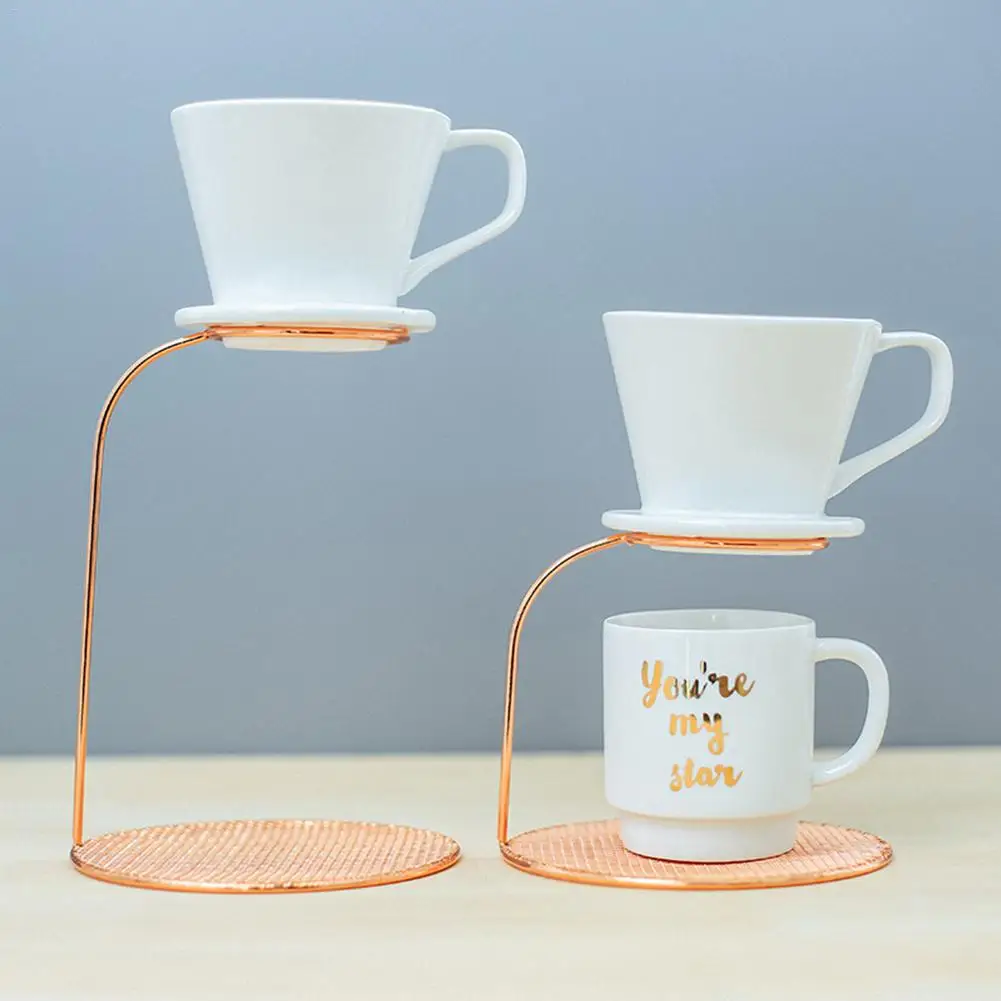 

Hand-washed Coffee Filter Cup Holder Home Rose Gold Drip Coffee Pot Coffee Filter Shelf Kitchen Storage Supplies