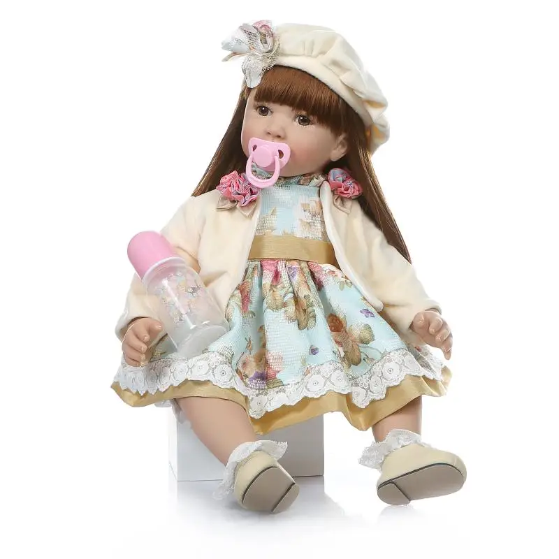 

24" 60cm Realistic Soft Silicone Reborn Baby Smile Girl Dolls Lifelike Newborn Doll Reborn Toddler Gifts Brinquedos Juguetes