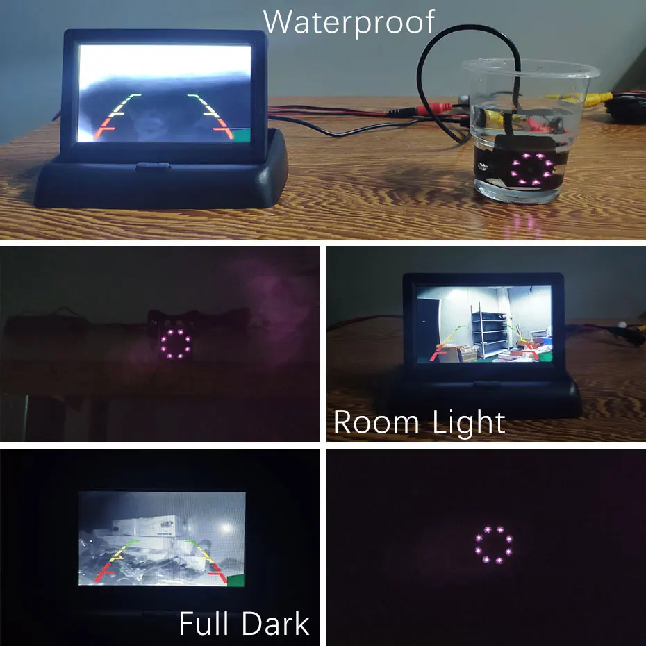 Olysine 8 светодиодный ИК ночного видения задняя камера водонепроницаемая резервная парковочная камера Универсальная широкоугольная камера заднего вида Автомобильная камера заднего вида