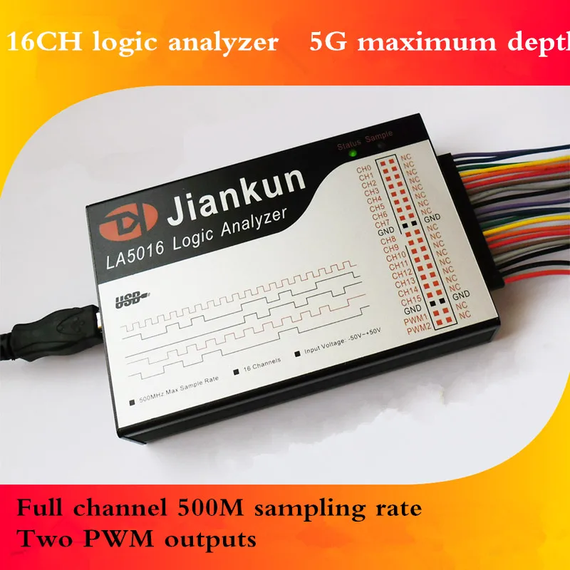 Kingst LA5016 USB логический анализатор 500M Макс частота выборки 16 каналов 10B образцы MCU ARM