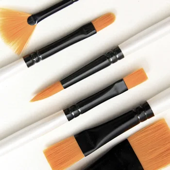 

10pcs/lot Artist Paint Brushes Art Set Nylon Hair Acrylic Watercolor Oil Painting with Storage Case Artists Oil Drawing Supply