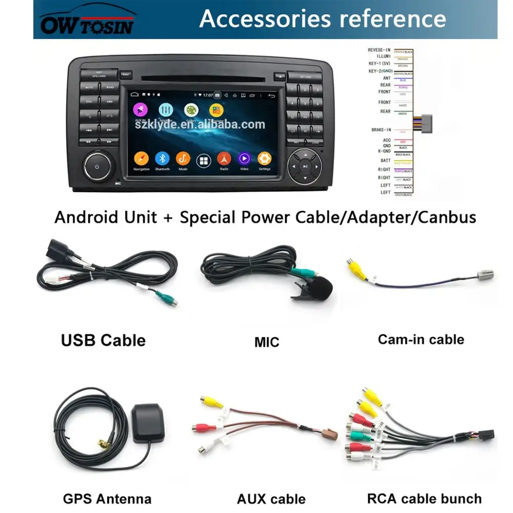 Discount 7"IPS 8Core 4G+64G Android 9.0 Car DVD Player For Mercedes Benz R Class W251 W280 W300 W320 W350 GPS Radio DSP Parrot BT CarPlay 3