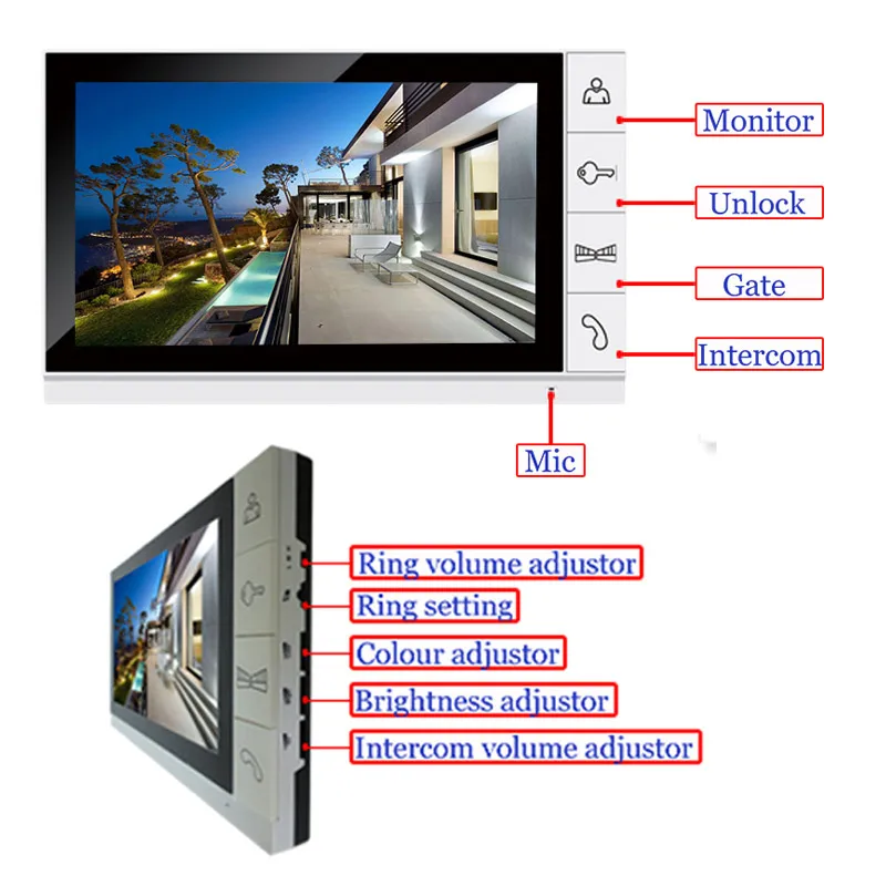 Домашняя безопасность 9 дюймов TFT lcd монитор видео домофон система с ночным видением уличная камера