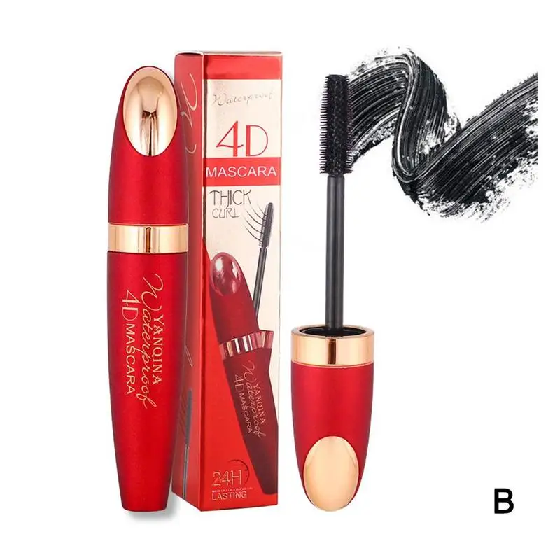 1pc Red Tube Matte Silicone Mascara Waterproof Long lasting Thick Not