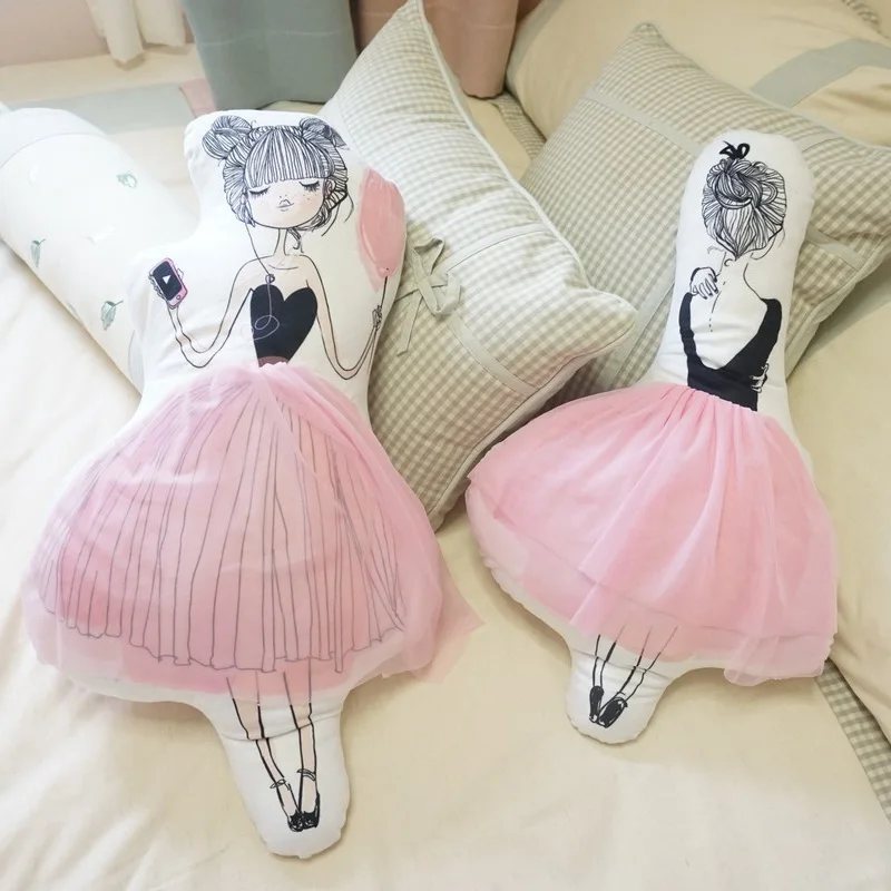 

1pc Cute Spun Sugar Yarn Skirt Girl Plush Pillow Stuffed Ballet Girl Plush Pillow Cushion Bed Decoration Girls Gifts