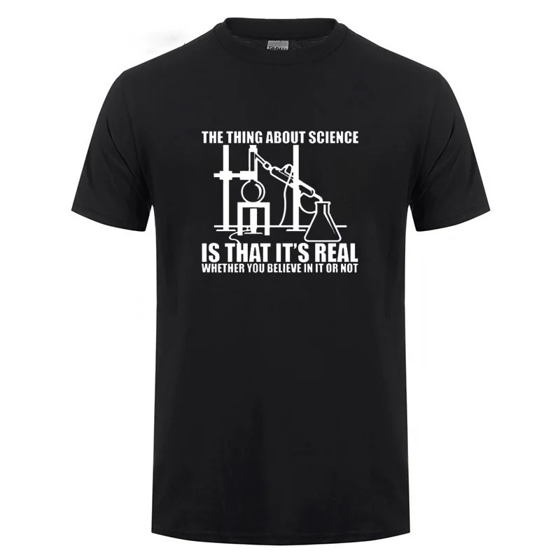 Футболка с принтом True Science Believe летняя повседневная хлопковая для мужчин и женщин