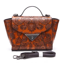 Ретро Натуральная воловья сумка через плечо, перекрёстная сумка на плечо Женская Роскошная дорожная сумка женская сумка из натуральной тисненой кожи