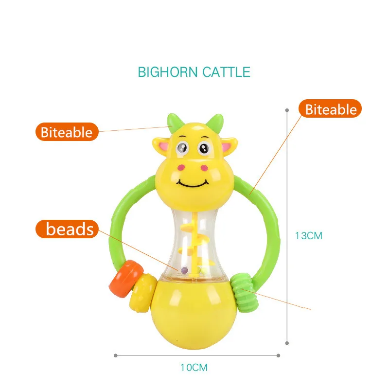 Детская погремушка игрушка интеллект захватывающие десны пластик ручной Колокольчик погремушка забавные развивающие мобильные игрушки подарки на день рождения - Цвет: I04404