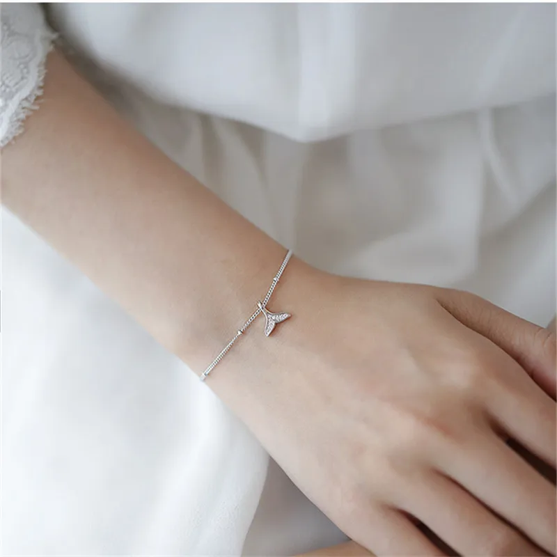 

925 Sterling Silver Prevent Allergy Crystal Charm Bracelet&Bangle For Women Girl Wedding Christmas Jewellery Dropshipping sl055