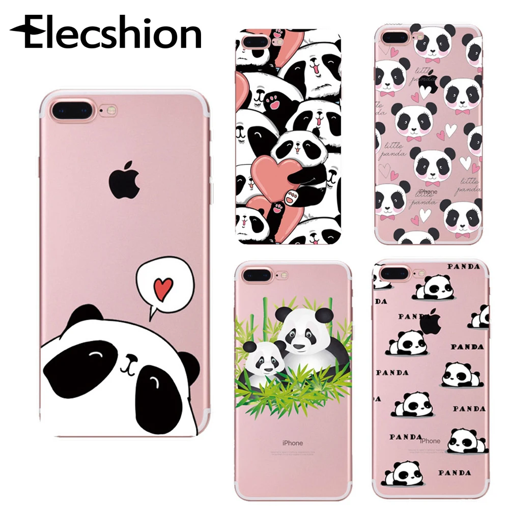 

Luxury Cartoon Panda Animal Soft Phone Case For iPhone 7 8 Plus XR XS MAX Fashion TPU Silicone Case For iPhone X Xs 6 6s Plus SE
