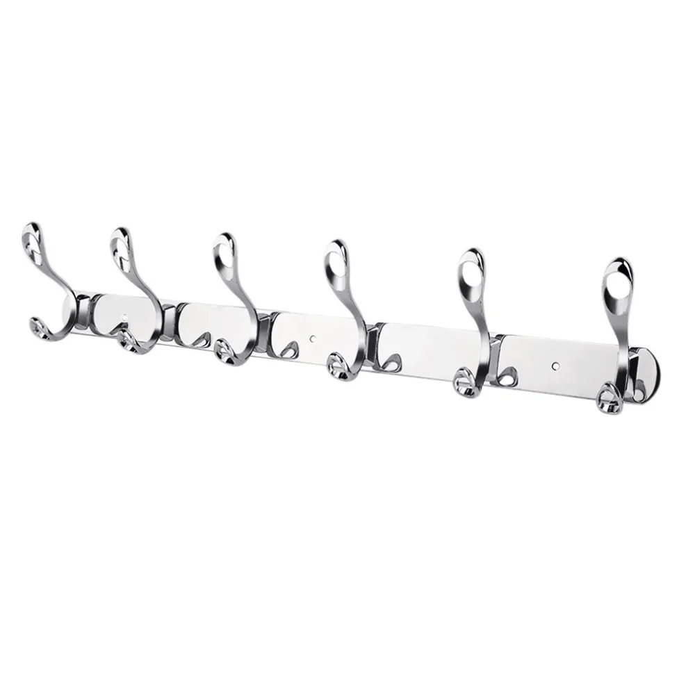 

High Quality Easy to install Rust Corrosion Resistant 6 Wall Mounted Hook Coat Hat Clothes Robe Wall Holder Rack Hooks Hangers