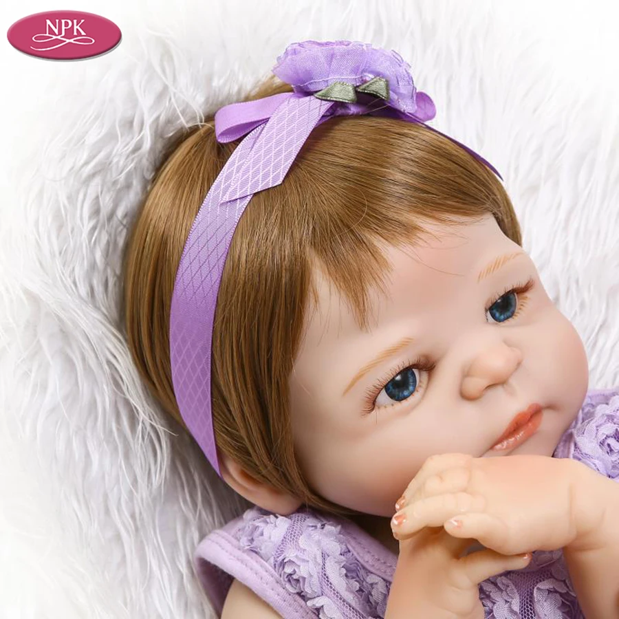 NPK Reborn Baby Doll Toys Full Body SIlicone Lifelike Purple Girls Reborn Babeis Dolls Bathe Toys Bebe Gift Girl Kids Bonecas (8)