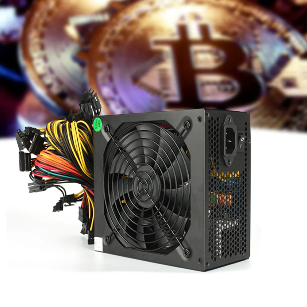 1600W Mining Power Supply 6 GPU Modular for Eth Rig Ethereum Coin Miner EM88