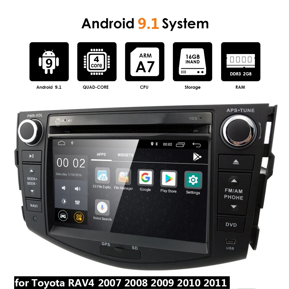 

7" Car Multimedia Android 9.1 2 Din DVD CD Player Autoradio 2Din Radio for Toyota RAV4 RAV 4 2007 2008 2009 2010 2011 47